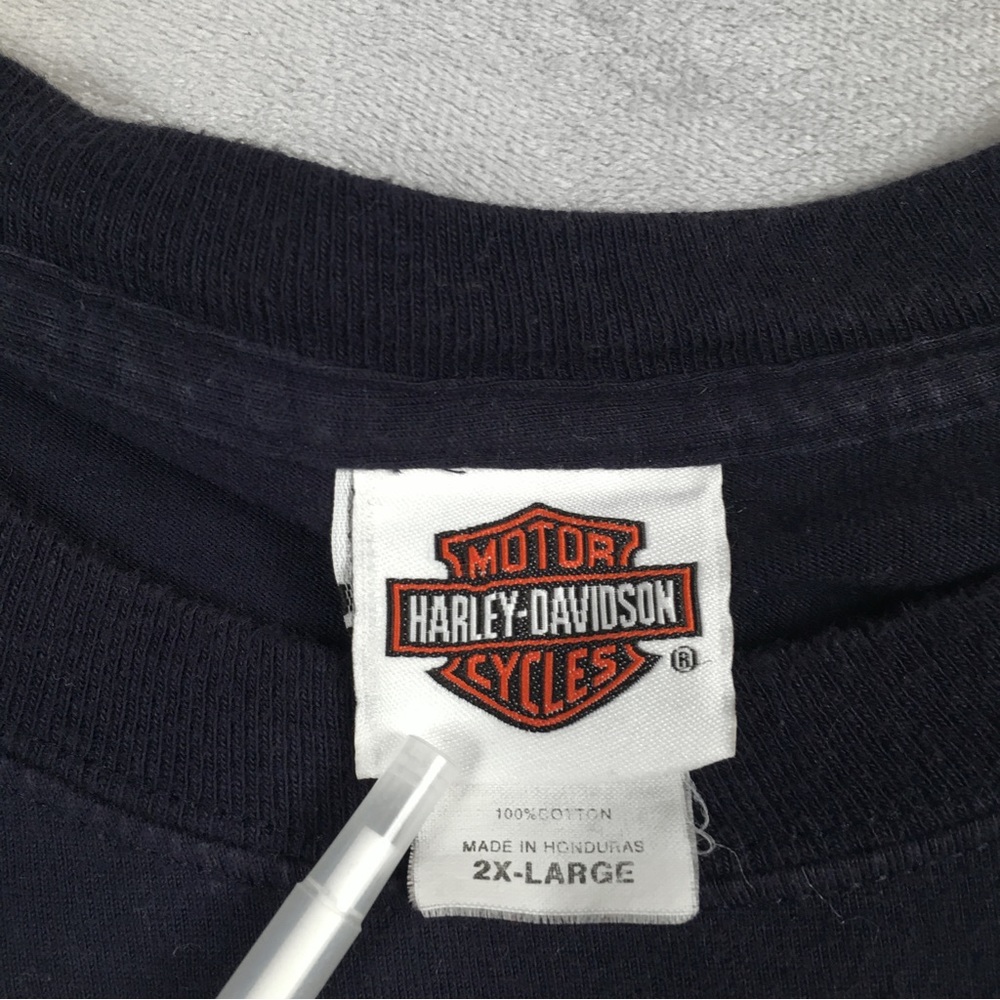 Harley Davidson Long Sleeve Graphic Shirt Navy Blue XXL 2XL Halloween Horror - Picture 6 of 16